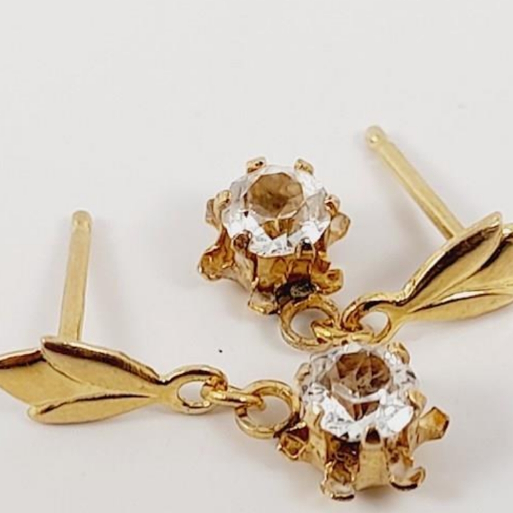 Carla 14k Yellow Gold Dainty Drop Earrings